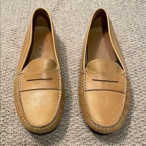 Tod's Tan Leather Loafers